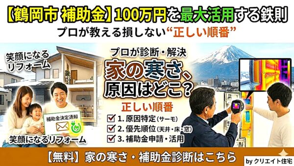 【鶴岡市 補助金】最大100万円でも失敗する？断熱リフォームで後悔しない“正しい順番”