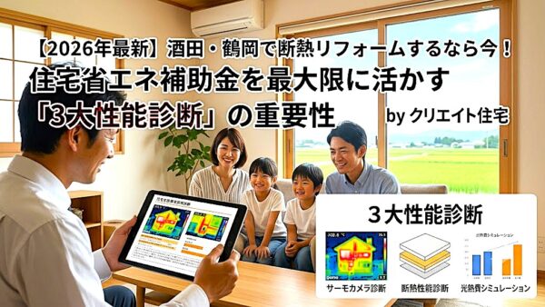 【2026年最新】酒田・鶴岡で断熱リフォームするなら今！住宅省エネ補助金を最大限に活かす「3大性能診断」の重要性